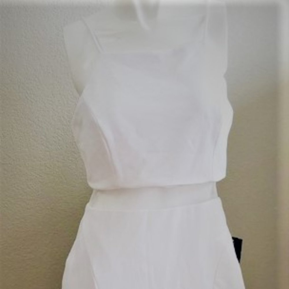 NEW TeezeMe White Mini Dress 2 Piece Mock